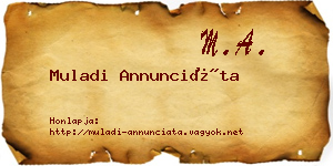 Muladi Annunciáta névjegykártya